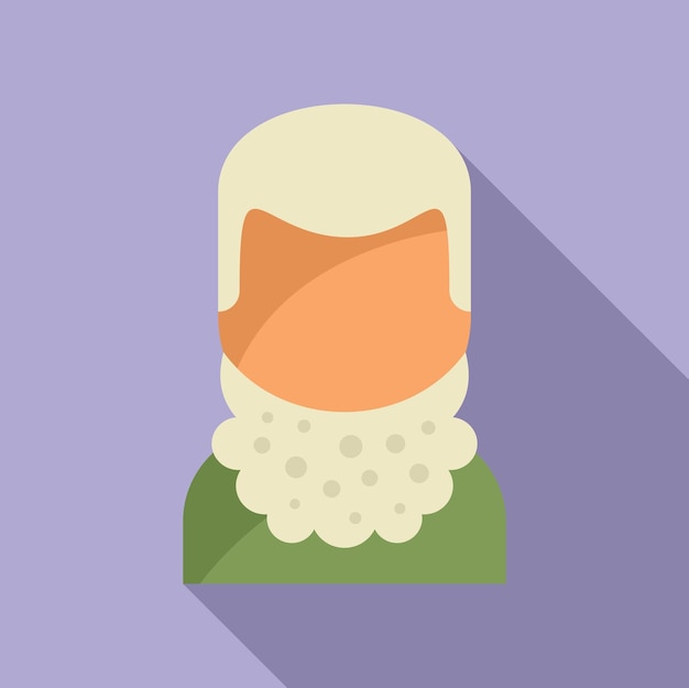 Vector lange krullende baard icoon platte vector mannelijk portret