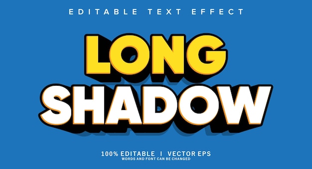 lange schaduw vector tekst effect met moderne stijl ontwerp