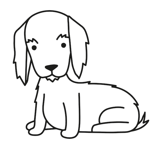 Langharige teckel hond vectorillustratie