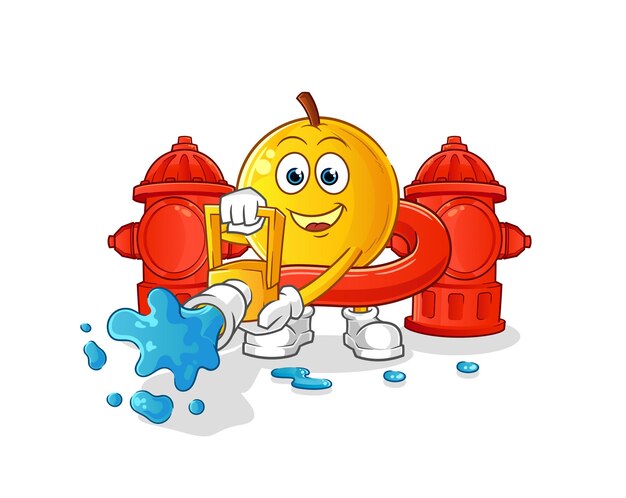 Langsat fruit firefighter vector. cartoon character