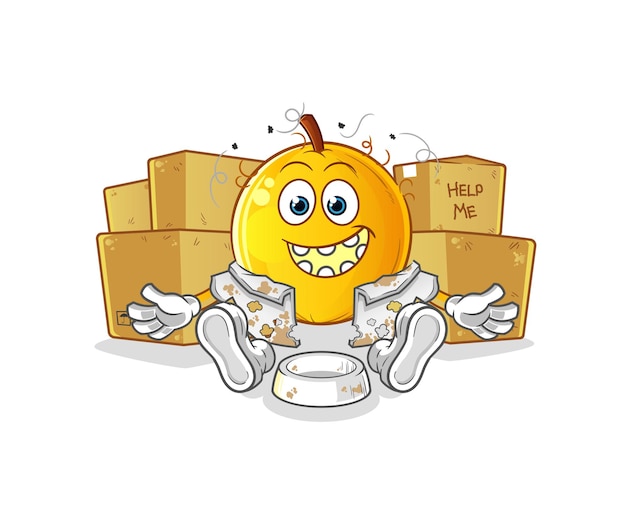 Langsat fruit homeless character. cartoon mascot vector