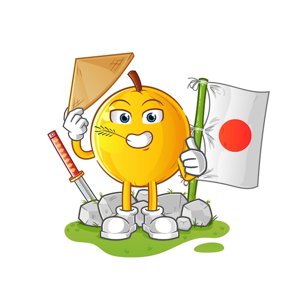 Langsat fruit japanese vector. cartoon character