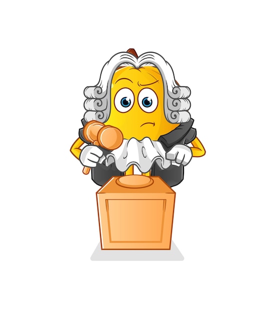 Langsat fruit judge holds gavel. character vector