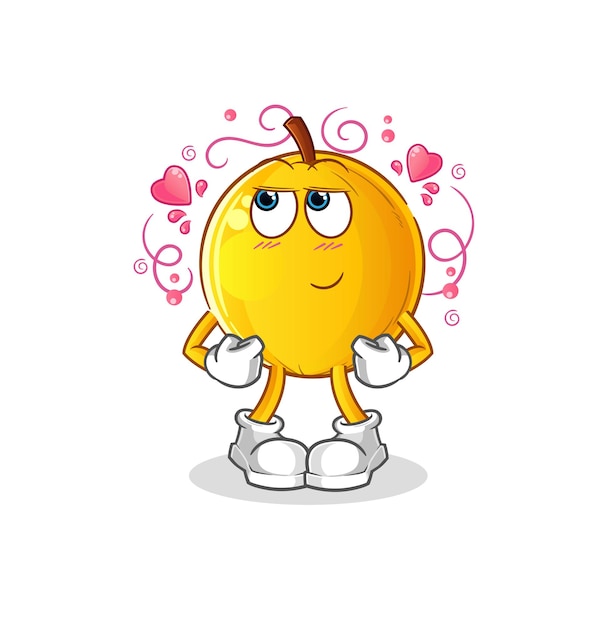 Langsat fruit shy vector. cartoon character