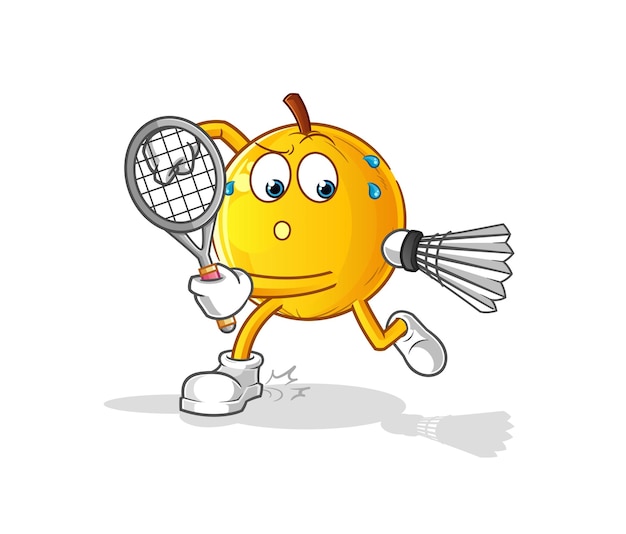 Langsat fruit spelen badminton illustratie karakter vector