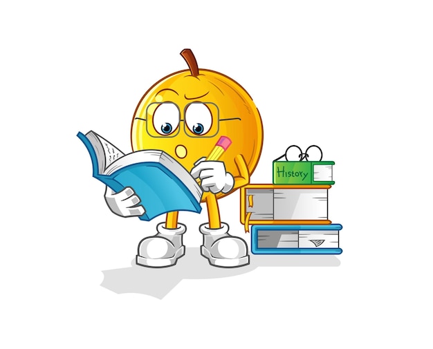 Langsat fruit studeren mascotte. cartoon vector