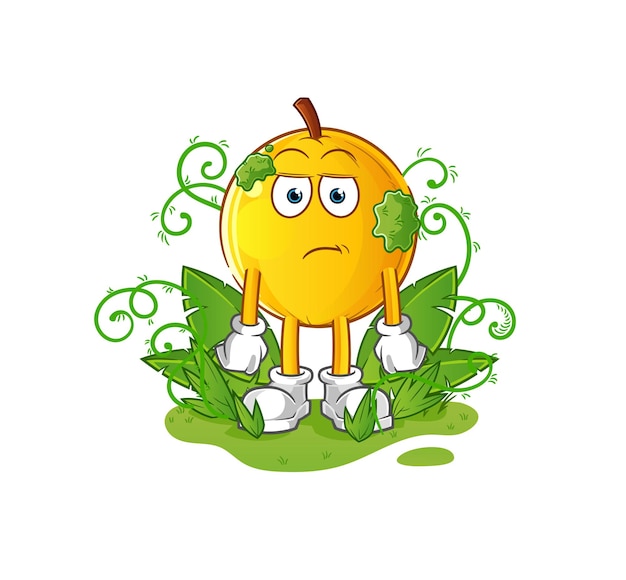 Langsat fruit waiting too long mascot. cartoon vector