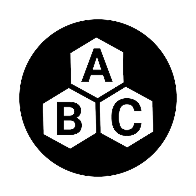 Language ABC icon Black vector Illustration