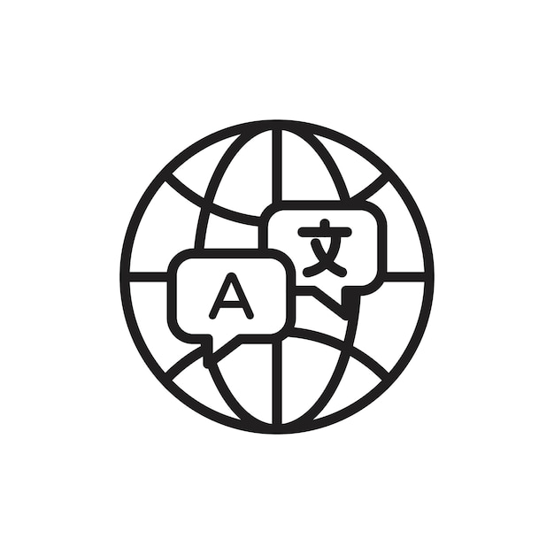 言語アイコンの概要設定サイン