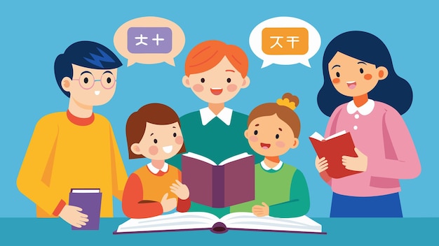 가족 구성원들이 서로의 모국어에서 기본적인 문구를 배울 수 있는 언어 수업