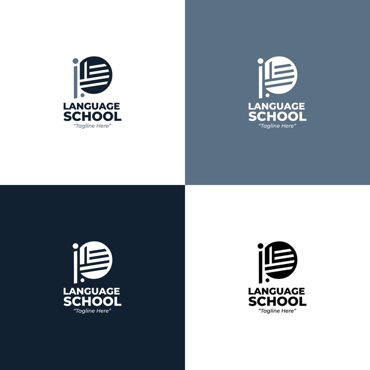 Vector language school logo