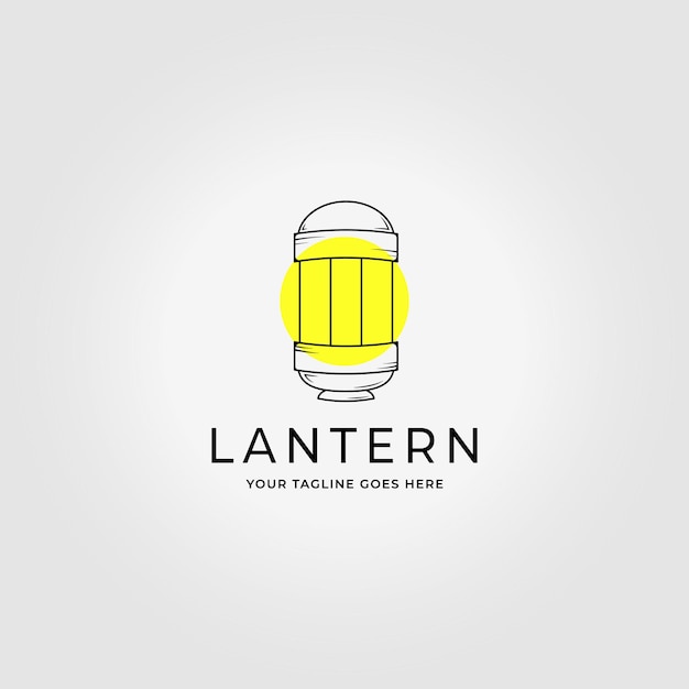 Lantaarn logo icon line art monoline vector illustratie design