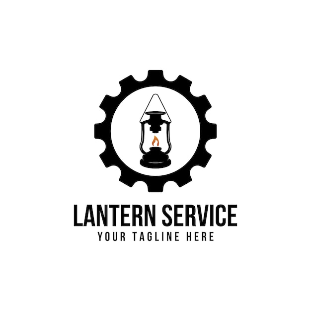 Lantern and gear logo design inspiration