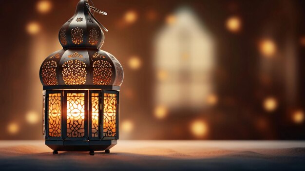 Vector lantern in arabische stijl ramadan kareem achtergrond