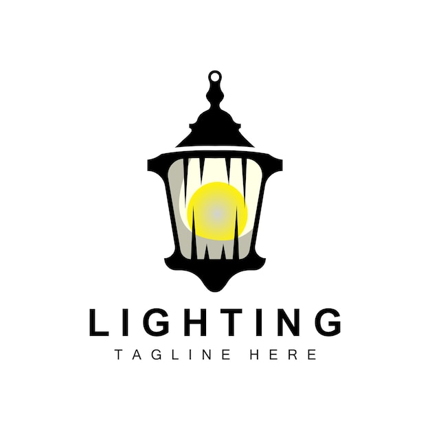 Lantern Lamp Logo Design Life Lighting Vector Lamp Logo Illustration Product Brand