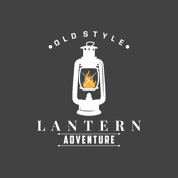 Lantern Logo Design Street Lamp Old Classic Vintage Minimalist Illustration Template