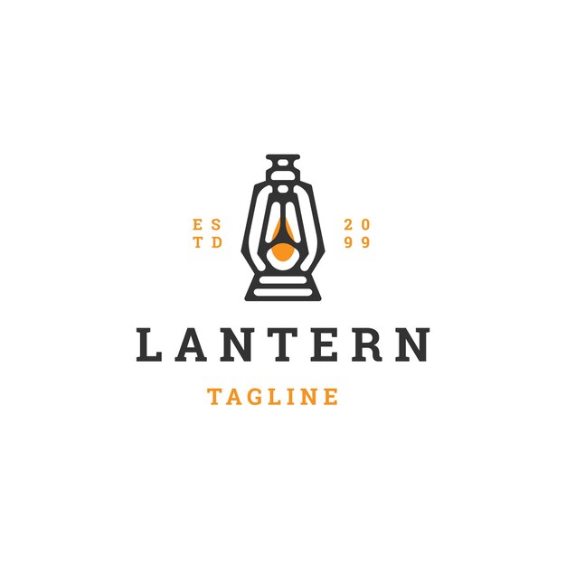 Lantern logo icon design template flat vector