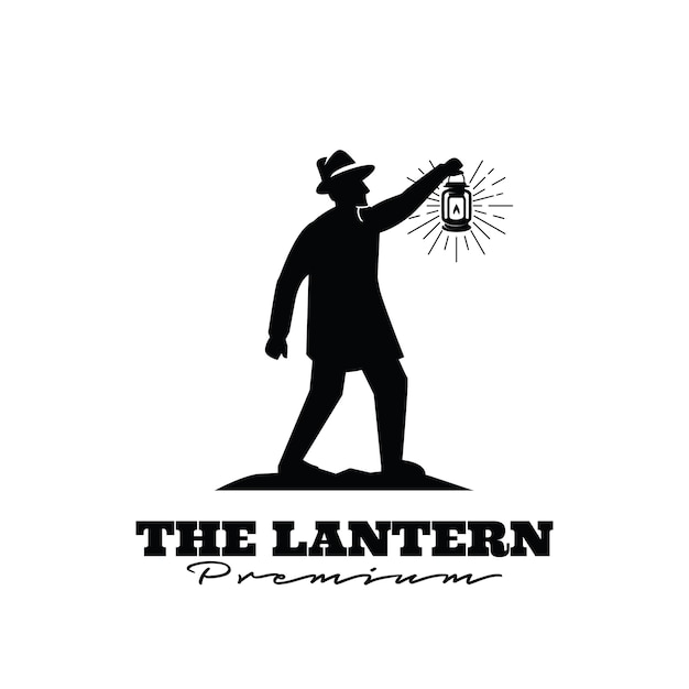 Lantern man Vintage Logo premium Design