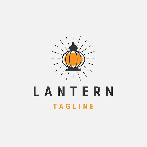ランタン古いロゴ デザイン テンプレート フラット ベクトル