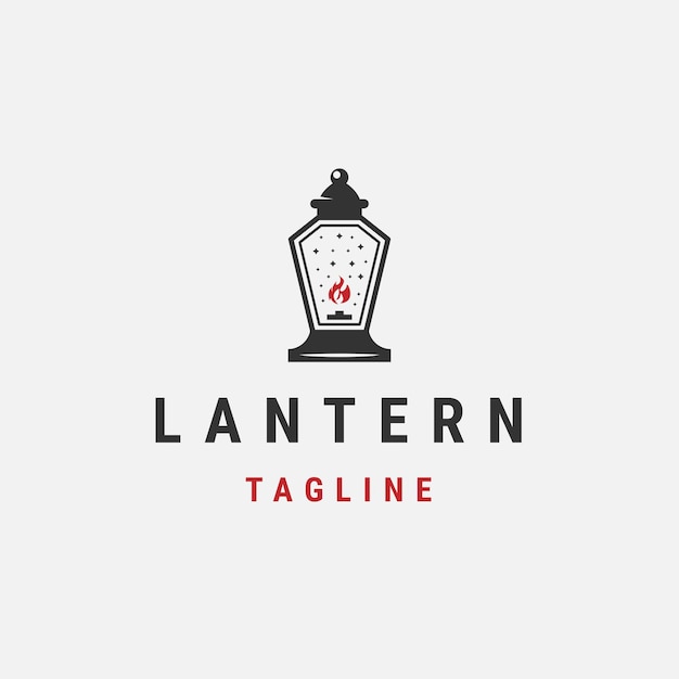 Lantern old logo design template flat vector