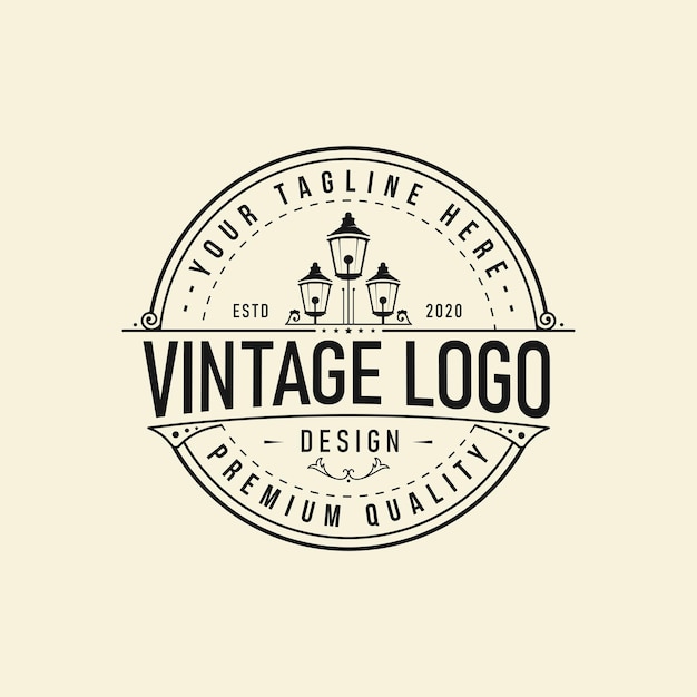 lantern post classic retro vintage logo
