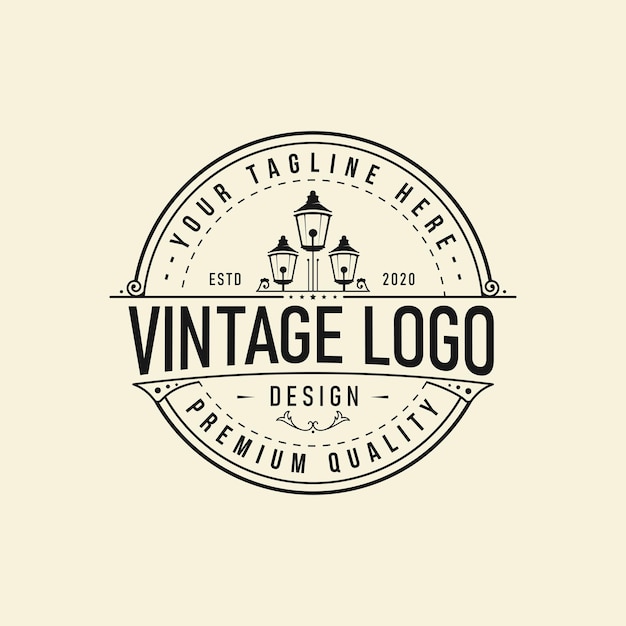 Logo vintage retrò classico lanterna post