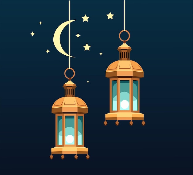 фонарь для Рамадана клипарт векторная иллюстрация