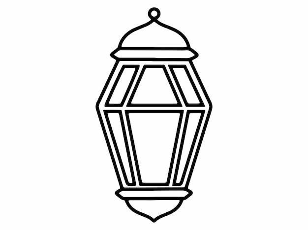 Vector lantern ramadhan kareem line art