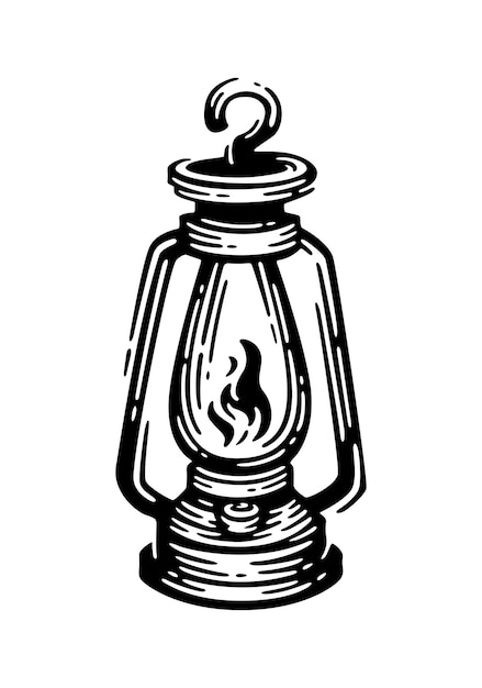 Vector lantern in style retro illustration. -