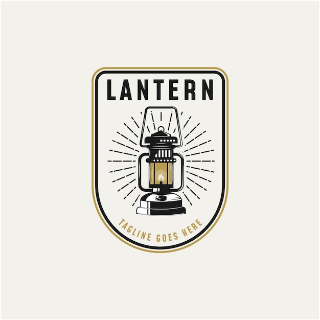 Lanterna logo vintage design illustrazione