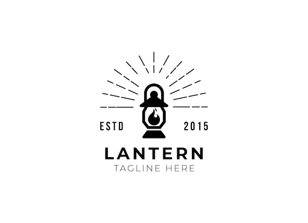 lantern vintage logo icon illustration Premium Vector