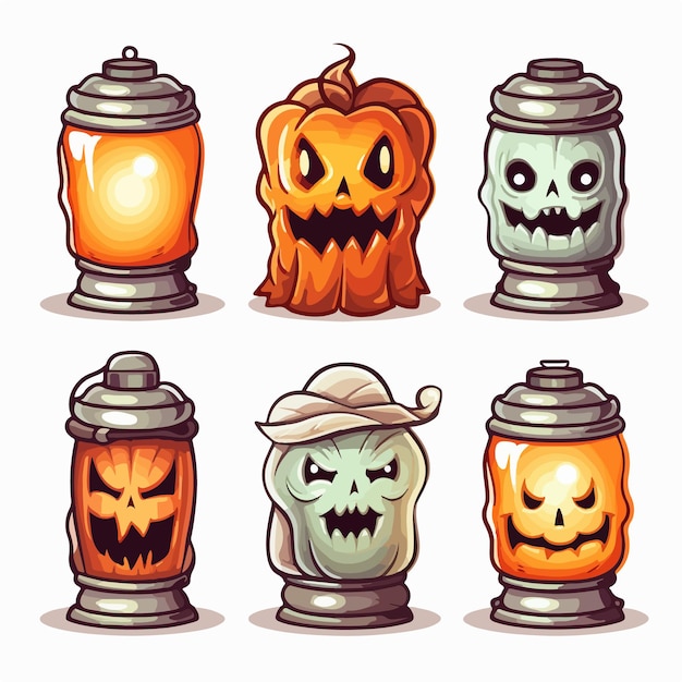 Lantern voor een spookachtige herfst Halloween AI Generatie