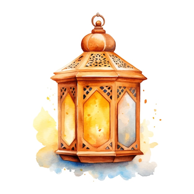 Lantern Watercolor Ramadan clipart