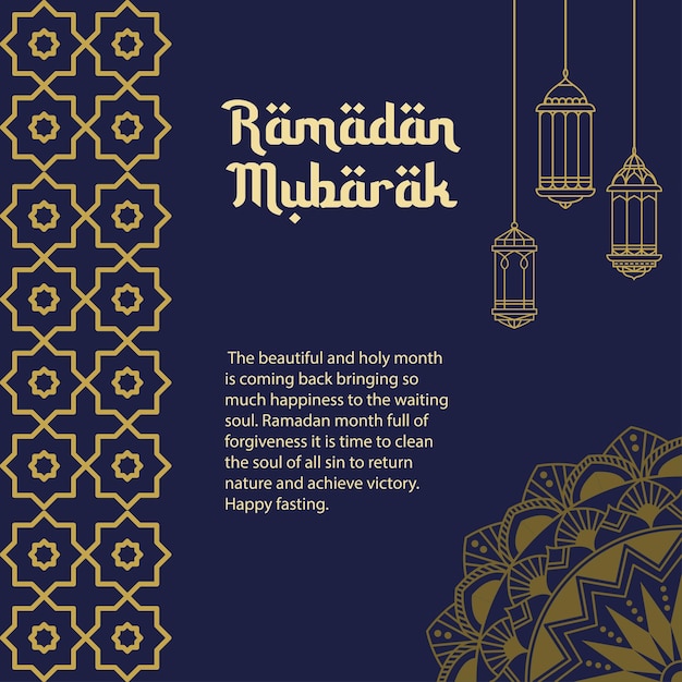 Lanterne per la cartolina d'auguri di ramadan mubarak