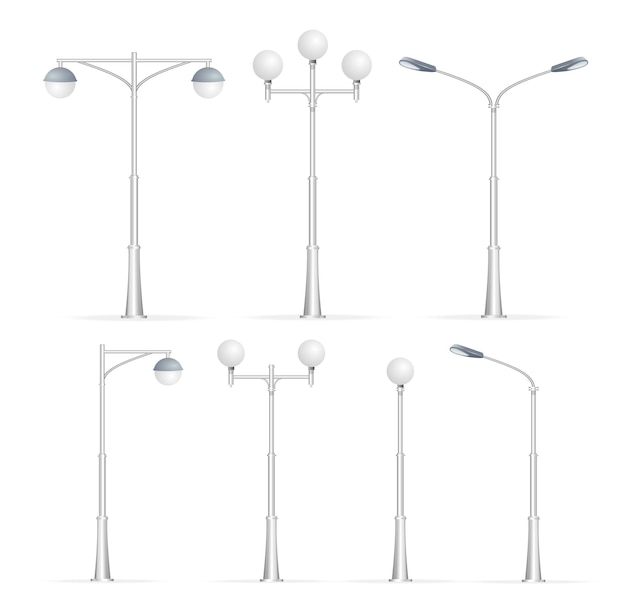 Vector lanterns street set vector