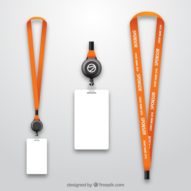 Vector lanyard-collectie met een realistisch ontwerp