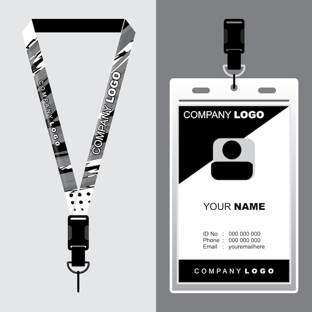 Vettore lanyard design ispirazione per la tua azienda cool nametag rope design eps10 vettore completo