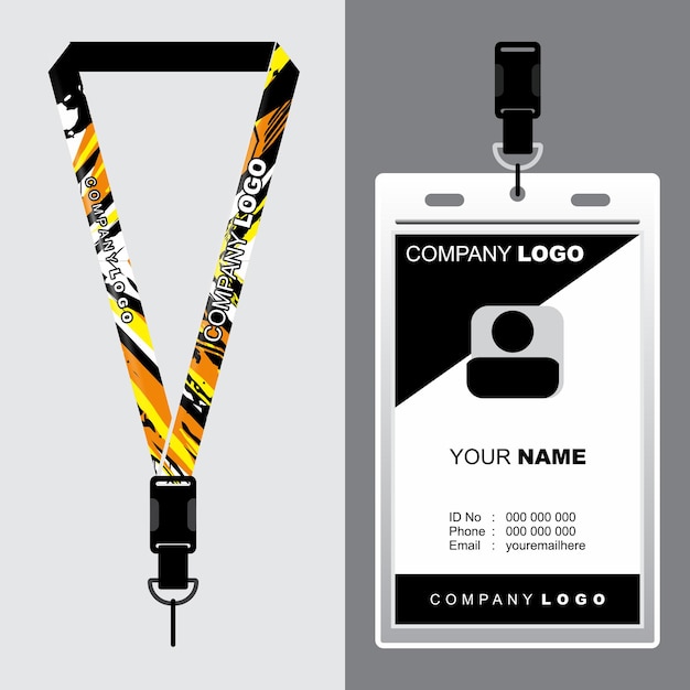 LANYARD DESIGN INSPIRATION FOR YOUR COMPANY COOL NAMETAG ROPE DESIGN EPS10 FULL VECTOR