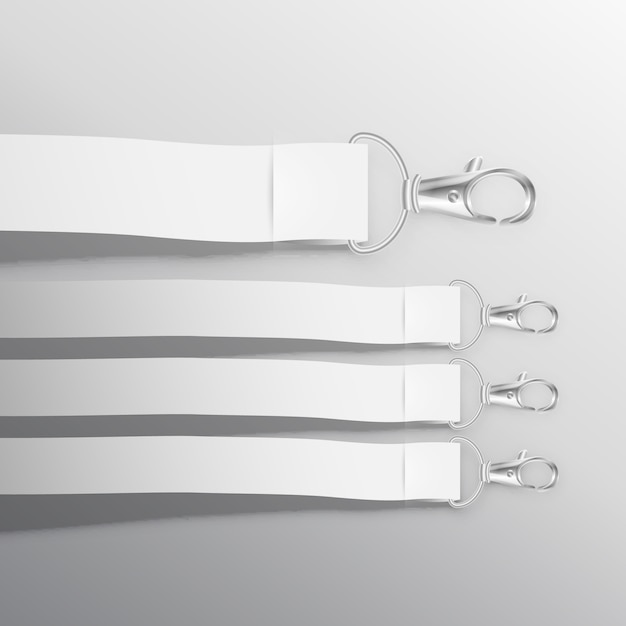 Vector lanyard mockup with ribbon vector