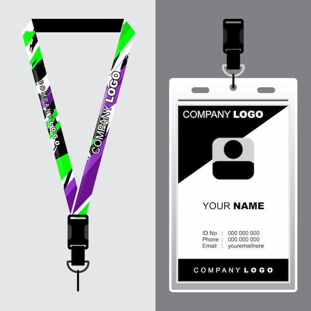 Vector lanyard template design for company purposes and more