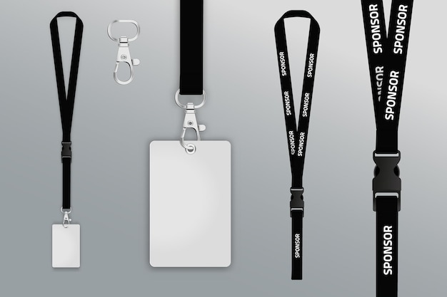 Lanyard with metal piece and plastic card