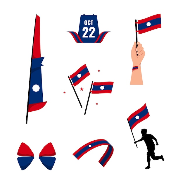 Laos Element Onafhankelijkheidsdag Illustratie Ontwerp Vector