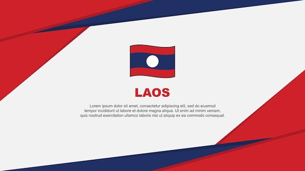 Laos Flag Abstract Background Design Template Laos Independence Day Banner Cartoon Vector Illustration Laos Background