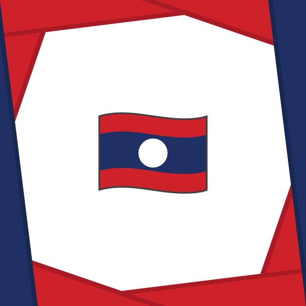 Bandiera del laos sfondo astratto modello di disegno laos independence day banner social media post laos banner