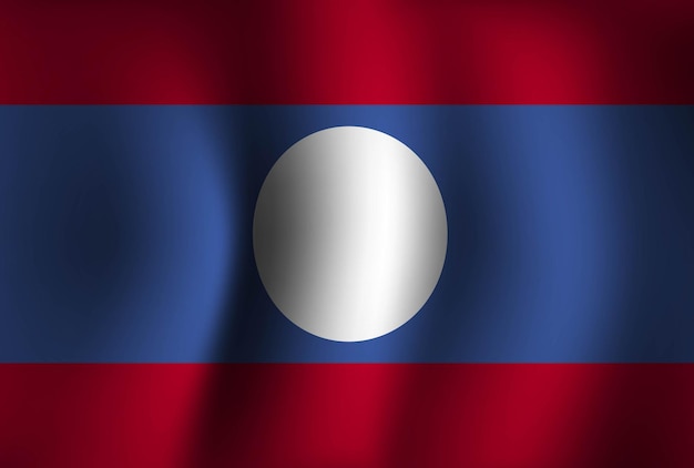 Флаг Лаоса Фон Размахивая 3D Обои Национальный Баннер