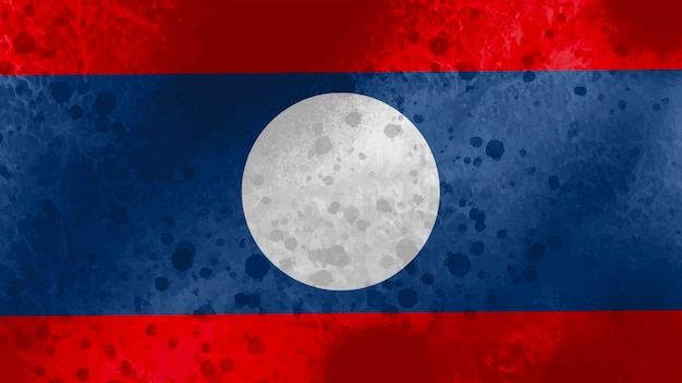 Laos flag background with grunge texture