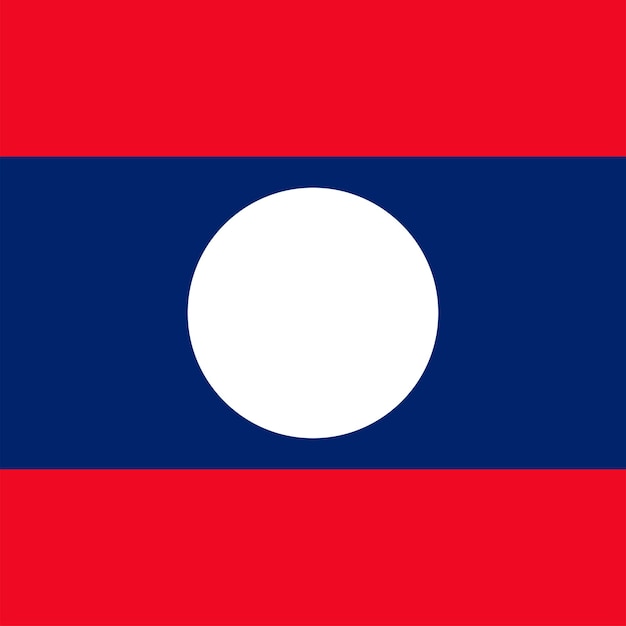 Laos flag official colors Vector illustration