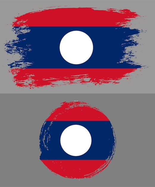 Vector laos flag vector illustration