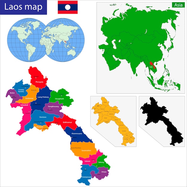 Laos kaart