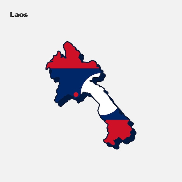 Laos natie vlag kaart Infographic